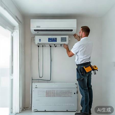 “空调安装完毕,调试成功!”