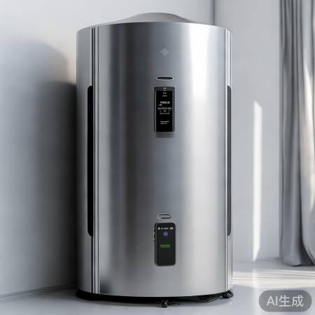 科技感储水式热水器，体积较大