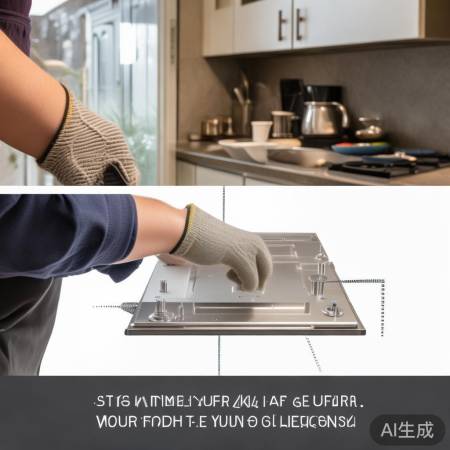 拆卸油烟机,小心操作