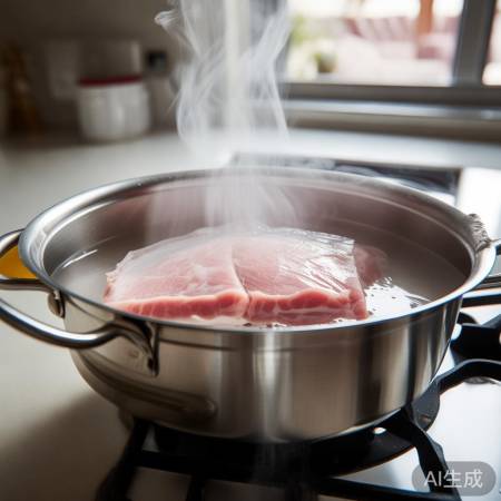 “水浴法解冻腊肉”