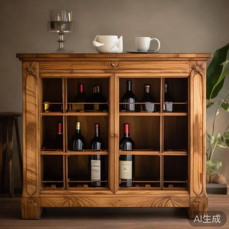 “橡木茶酒柜架,600元”