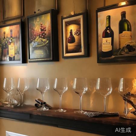 墙面布局：红酒时光主题