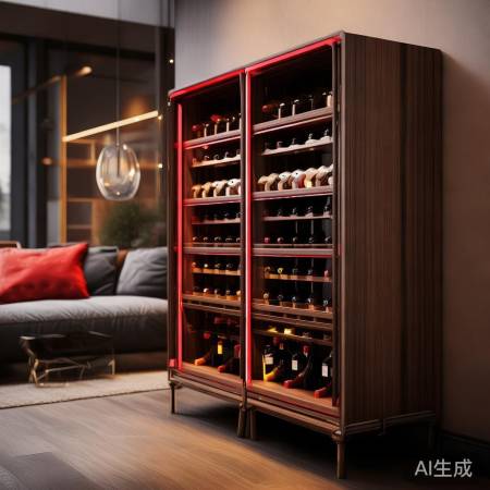 时尚酒柜效果图:红酒格栅设计亮点解析