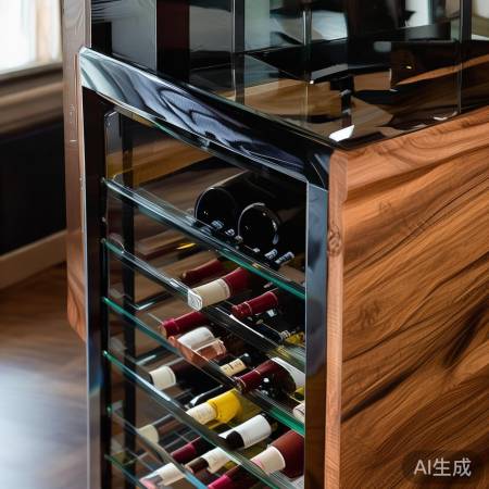 时尚酒柜效果图:红酒格栅设计亮点解析