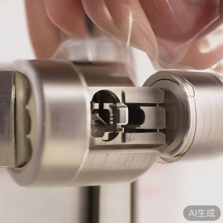 清理锁芯，轻柔除杂物