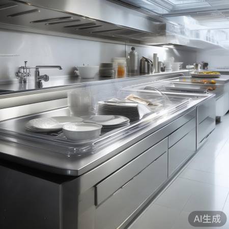 餐具整齐消毒中