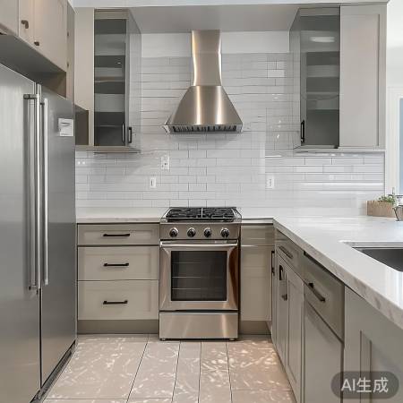 厨房材质统一,易清洁