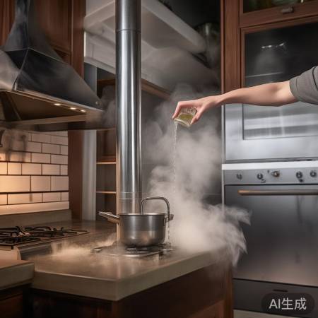 酒精消毒烟道，去除异味。