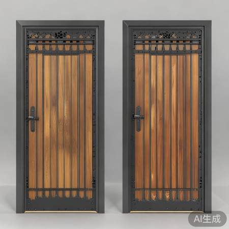 防盗门结构:铁皮与钢木