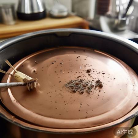 清理铜盖边缘异物