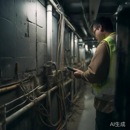 轻敲楼道设施,听异常响声。