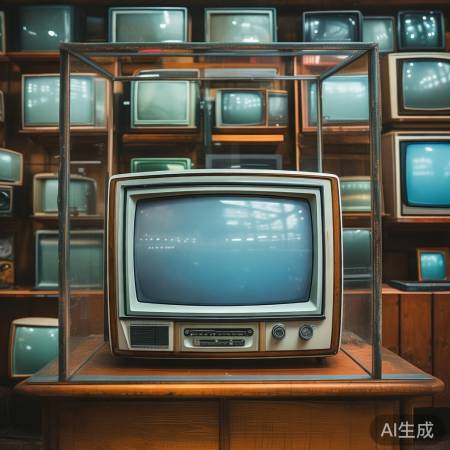 CRT电视展台，复古大屁股电视