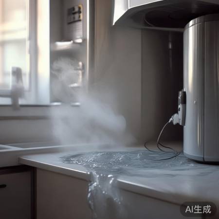 接通电源，热水器启动加热。