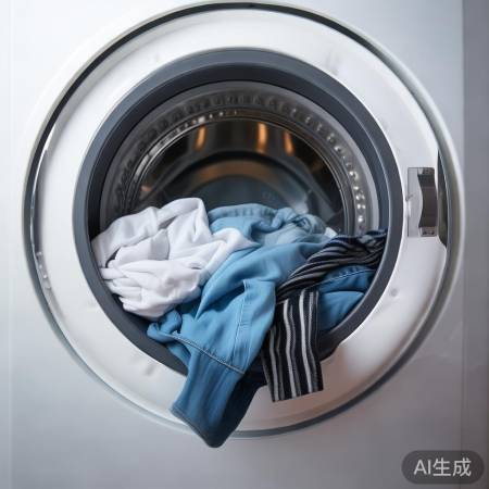 洗衣机装衣物适量