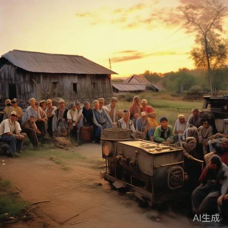 夏日发电站，村民共乘凉
