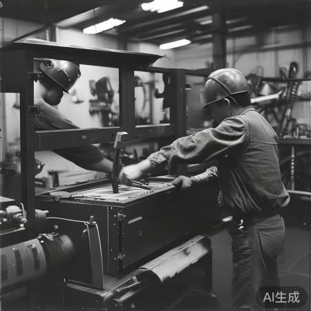 打孔需耐心，两人协作准