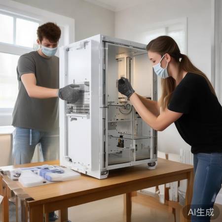 安装消毒柜，注意安全戴手套，请