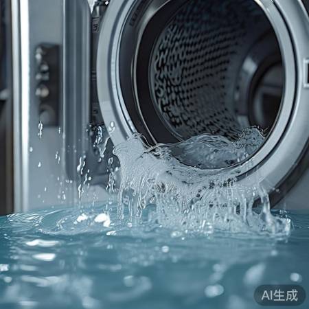 清洗洗衣机，清水冲洗