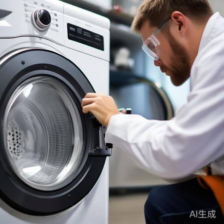 安装洗衣机门，检查严密