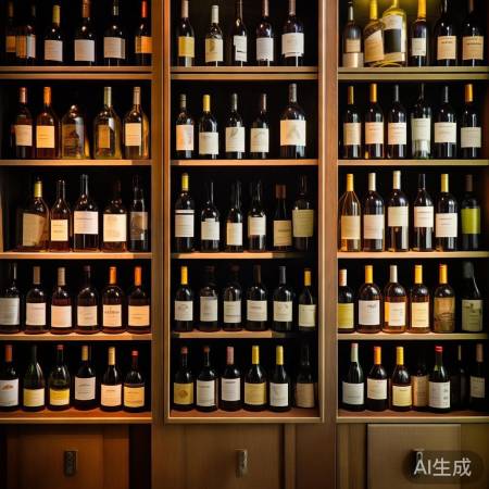 酒柜红酒按年分层摆