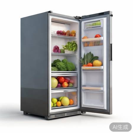 “大容量分区冰箱,果蔬保鲜区”