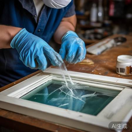 玻璃胶修复破损玻璃