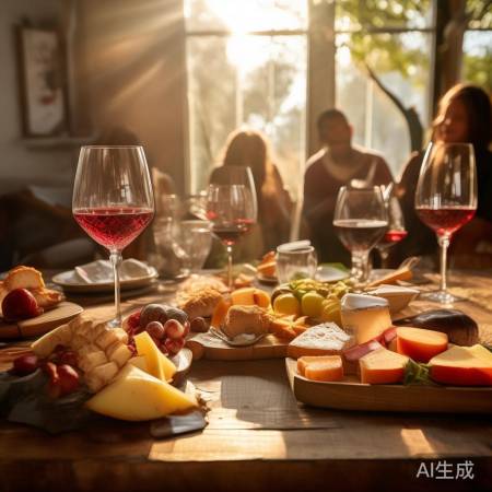 红酒配点心，惬意下午时光